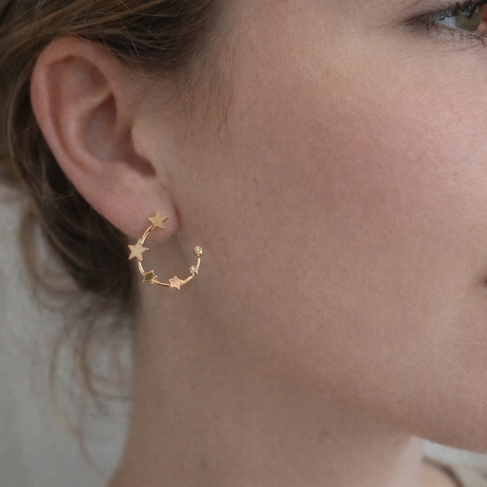 Claire's Gold Star Hoop Earrings